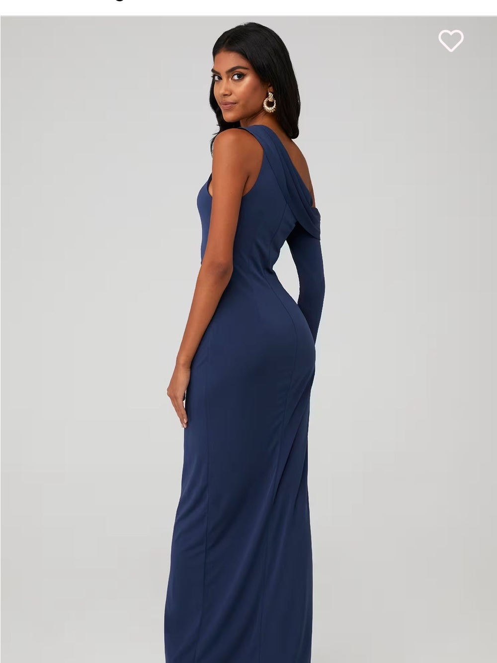 KATIE MAY Mojave Gown Navy One Shoulder Slit Maxi Dress Formal Evening Sz M - Picture 3 of 4